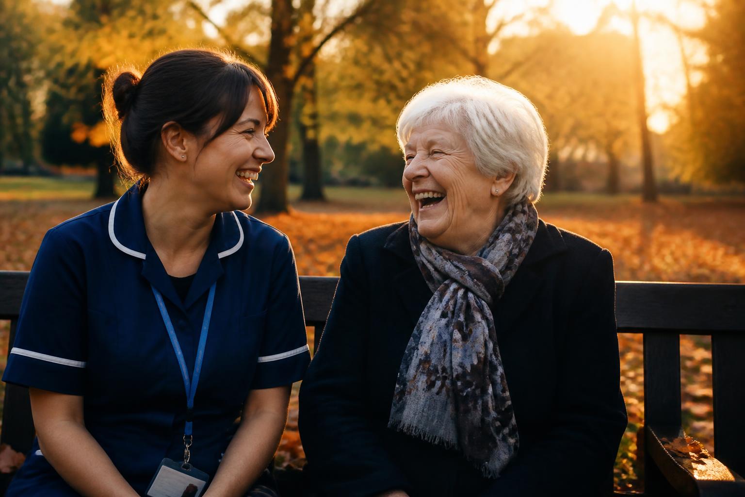 Autumn laughter in the park